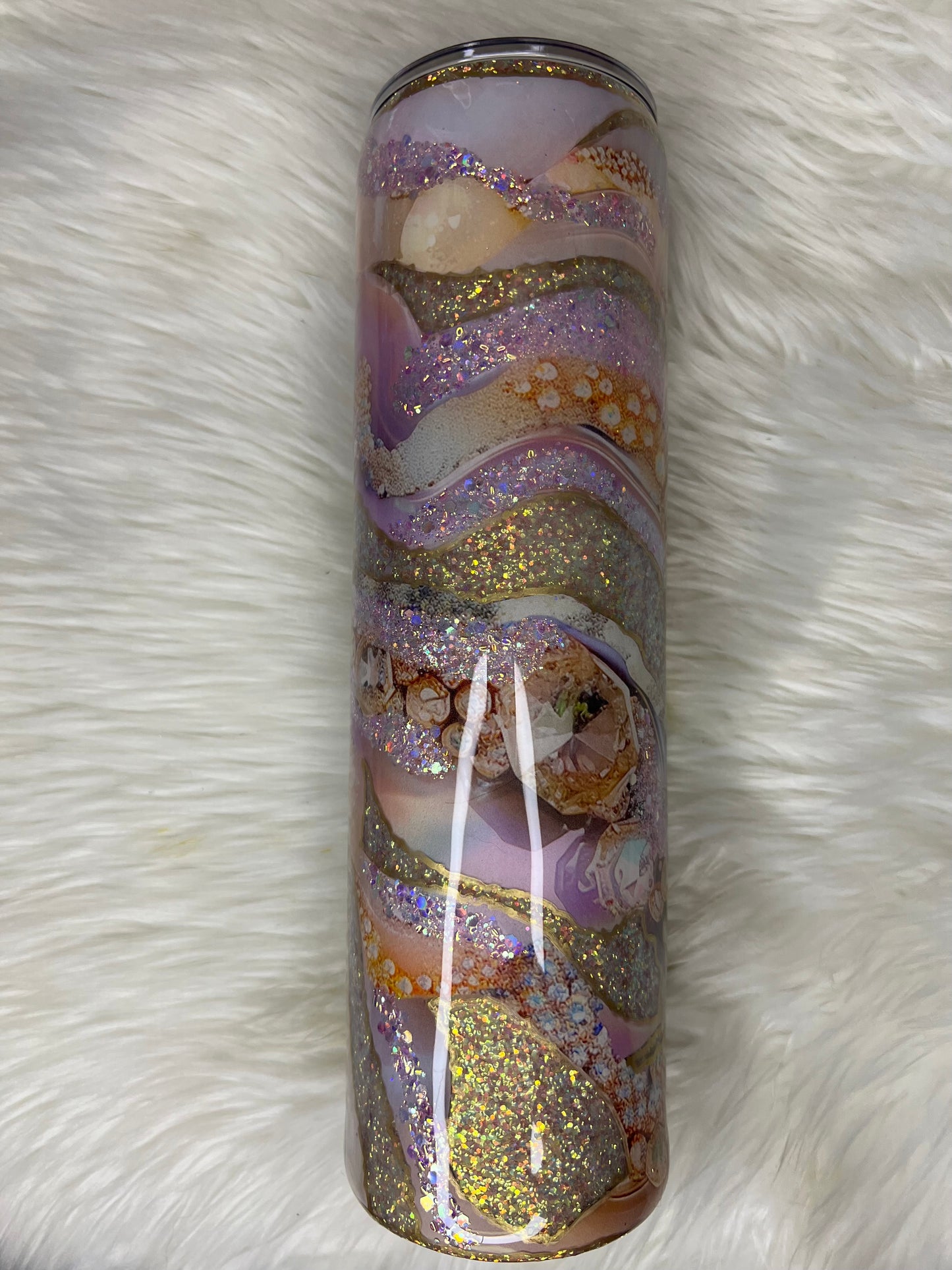 Glittered geode tumbler