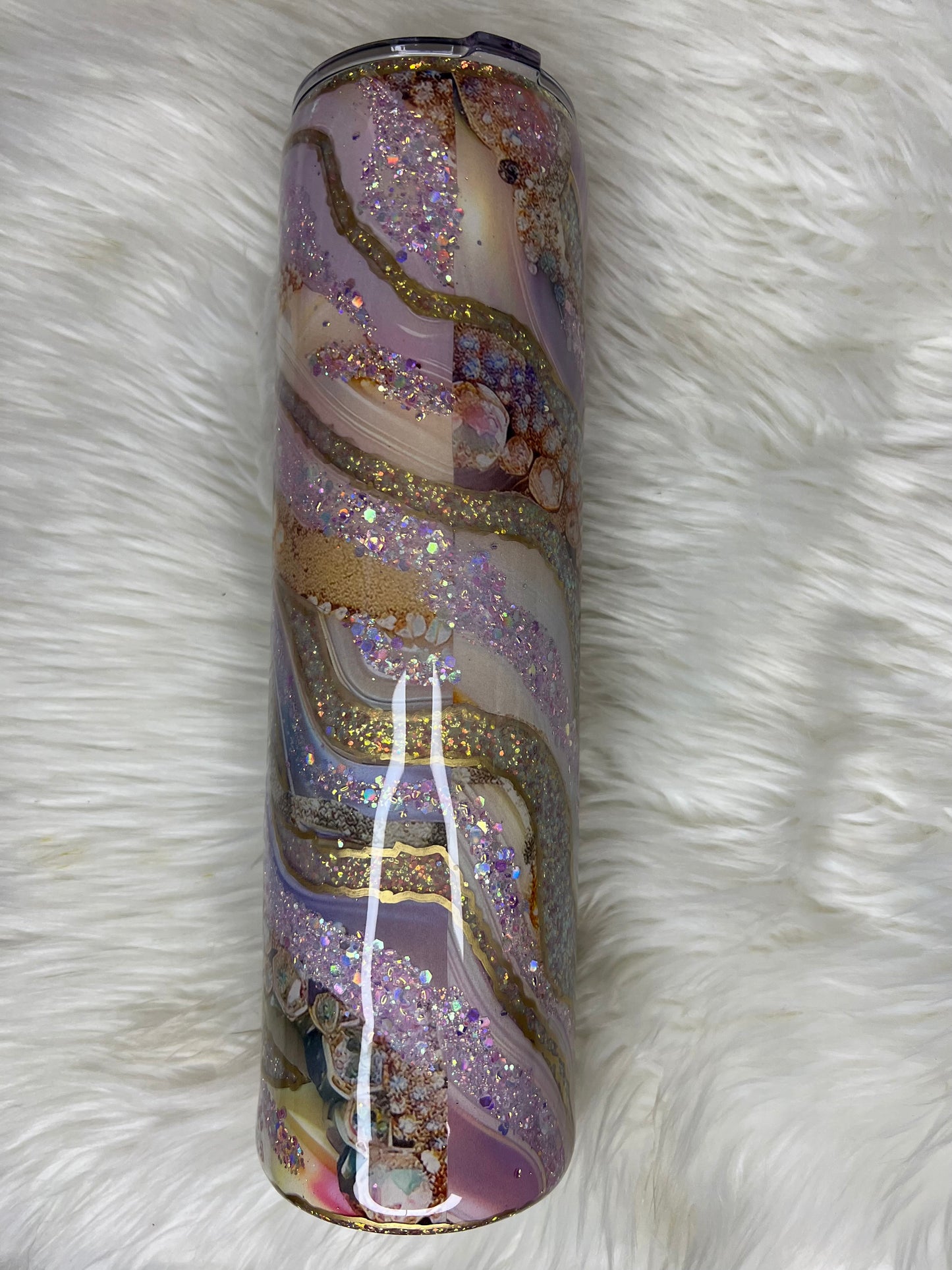 Glittered geode tumbler