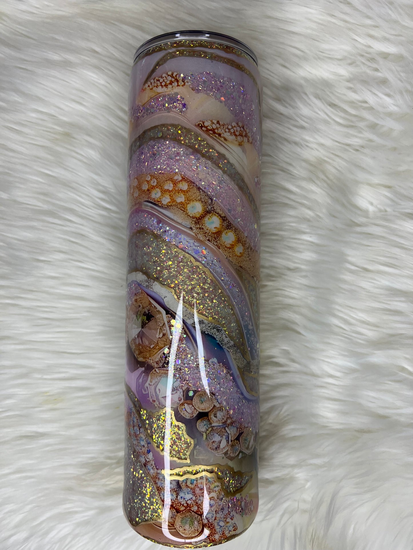 Glittered geode tumbler