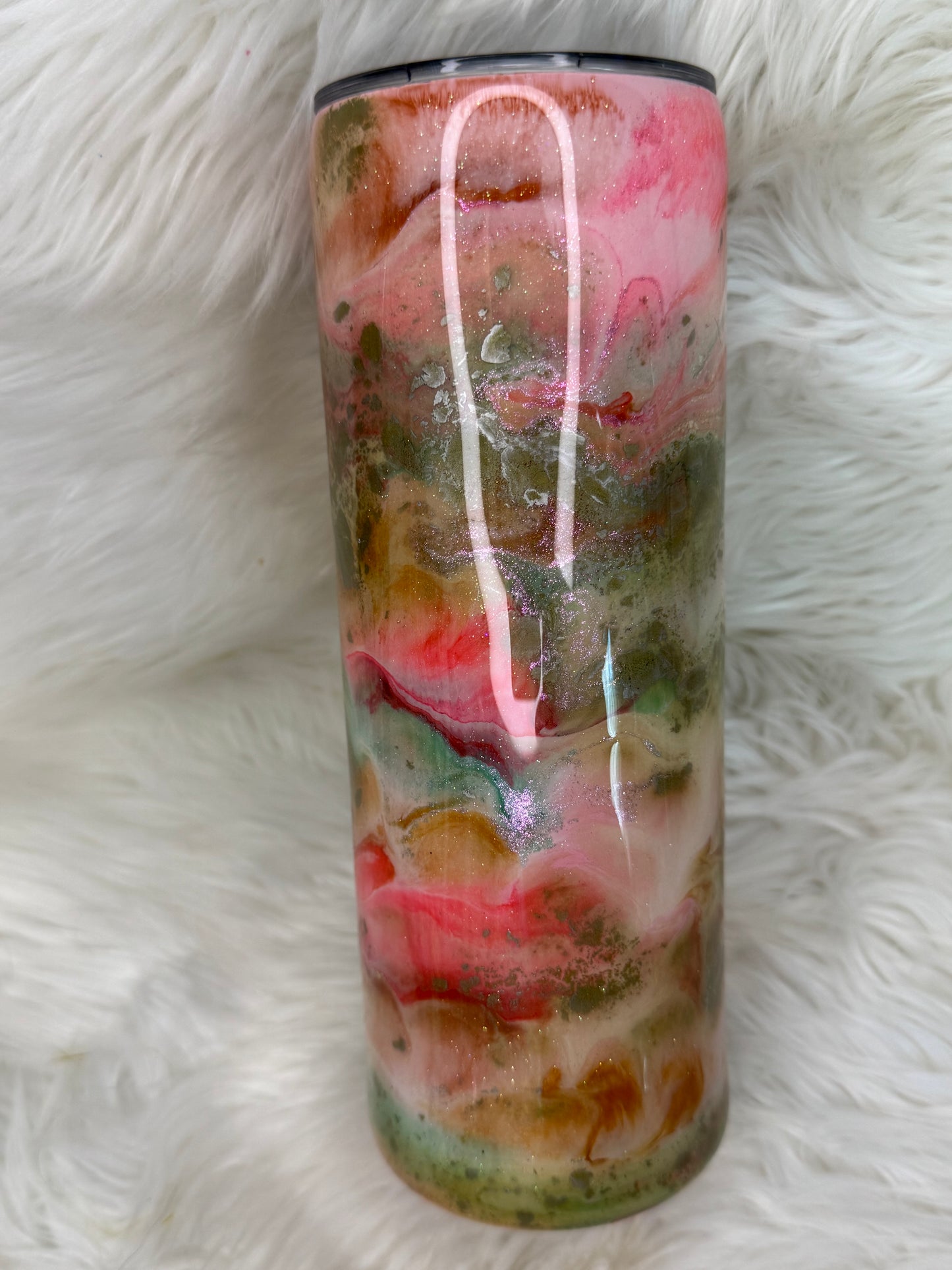20oz skinny glittered ink tumbler