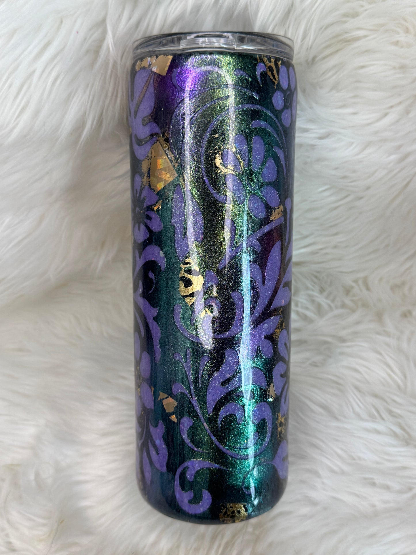 20oz skinny peek a boo glitter tumbler