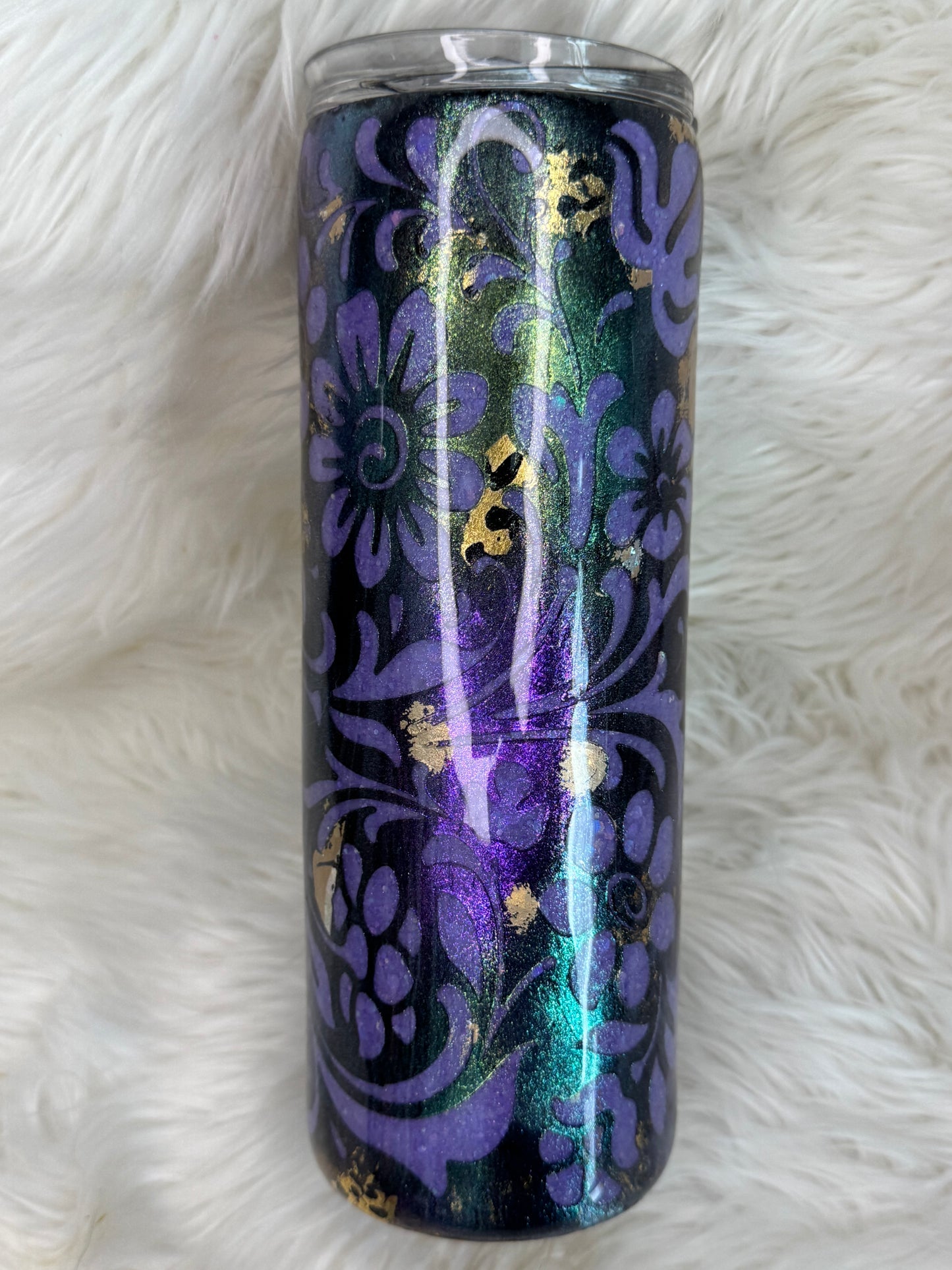 20oz skinny peek a boo glitter tumbler