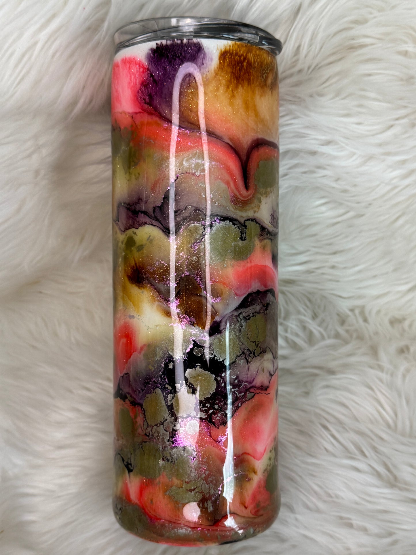 20oz skinny glittered ink tumbler