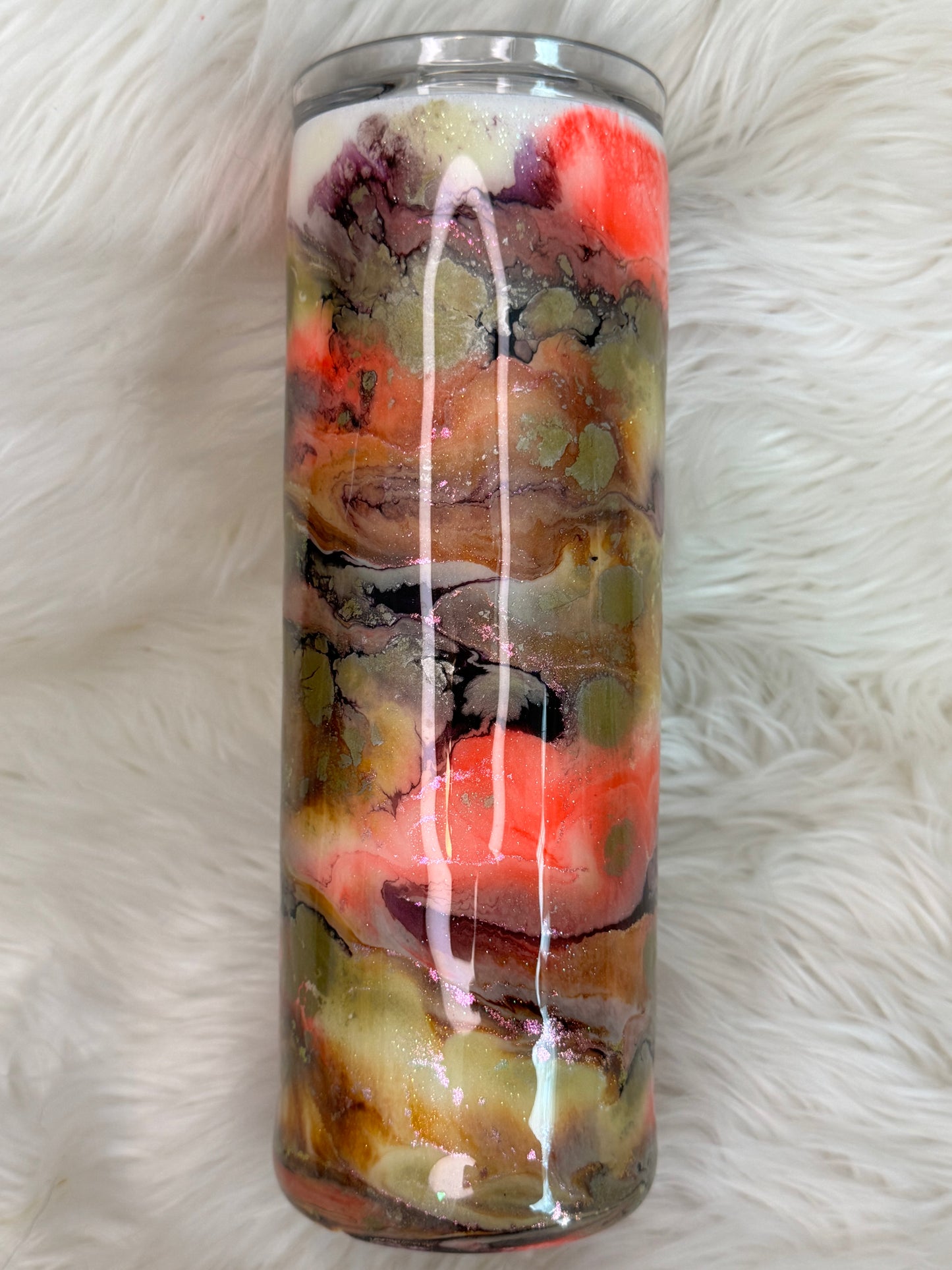 20oz skinny glittered ink tumbler
