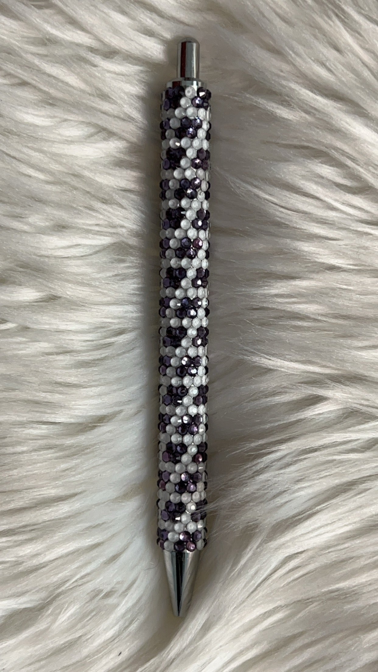 Tanzanite/white rhinestone gel pen