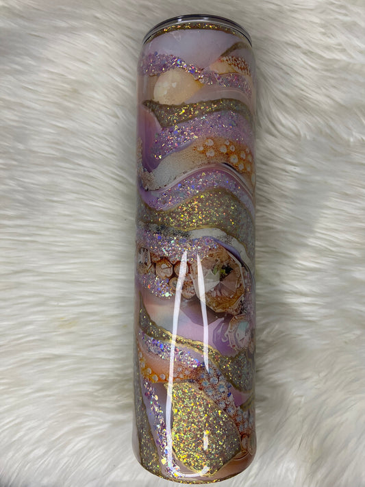 Glittered geode tumbler