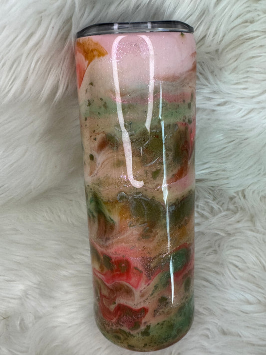 20oz skinny glittered ink tumbler
