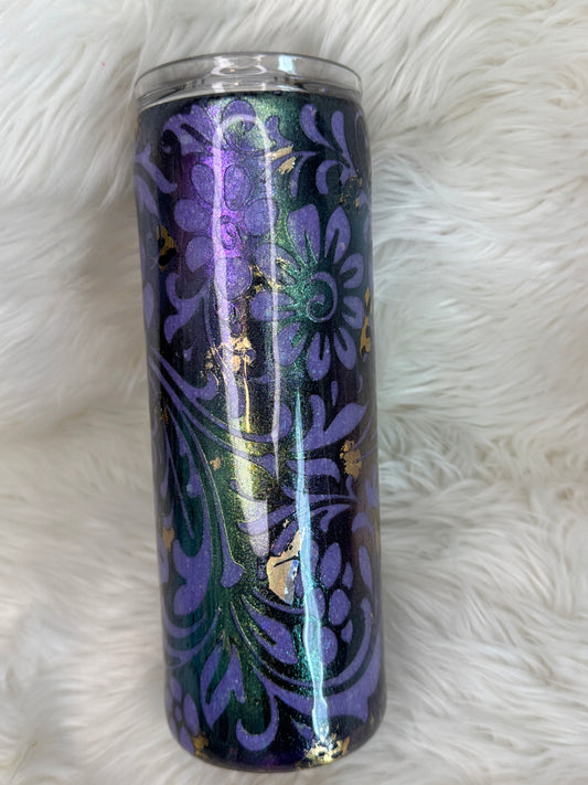 20oz skinny peek a boo glitter tumbler