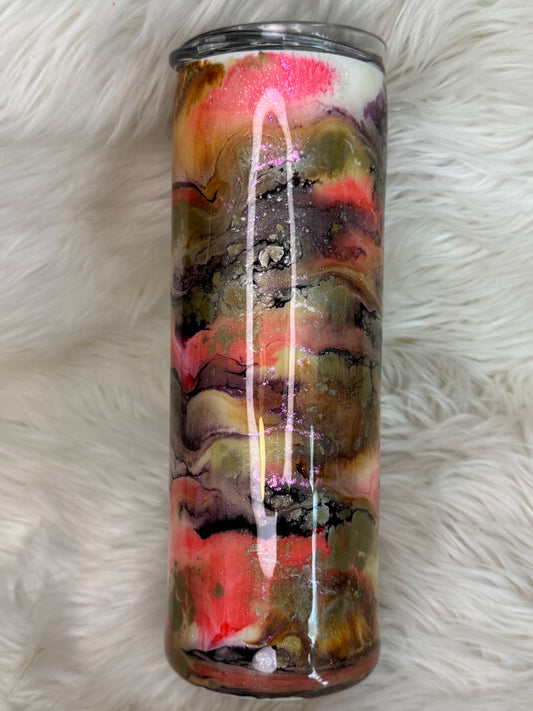 20oz skinny glittered ink tumbler