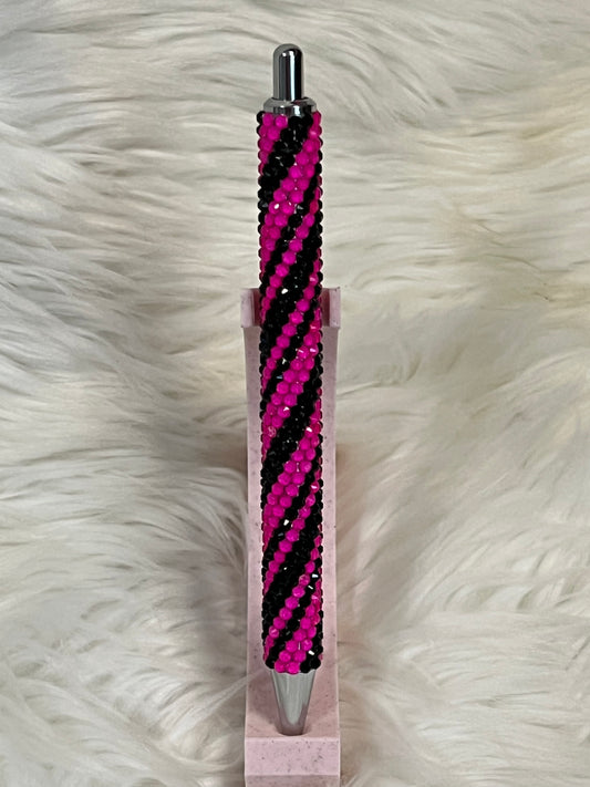 Hot pink/black swirl gel pen