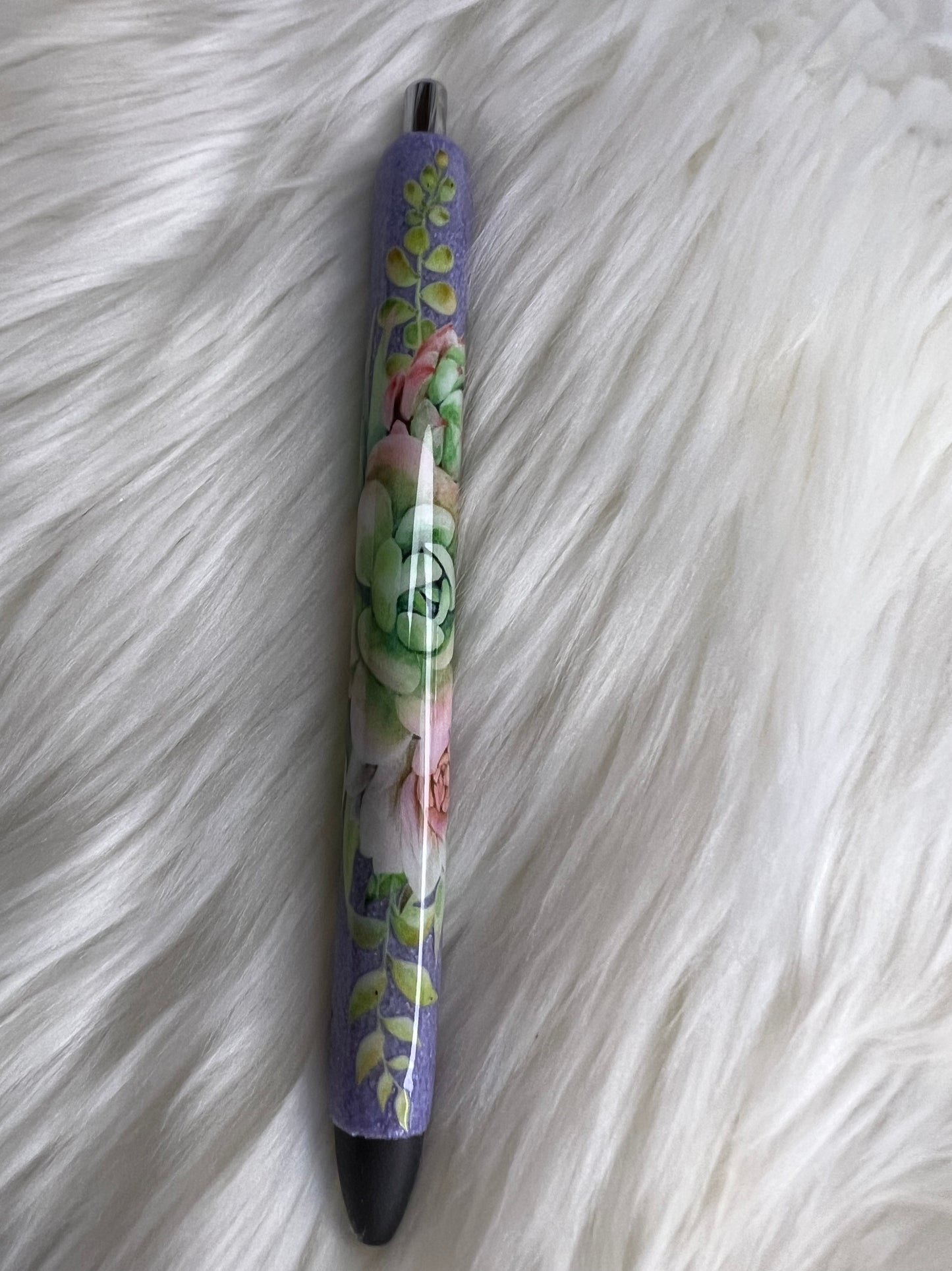 Purple succulent gel pen