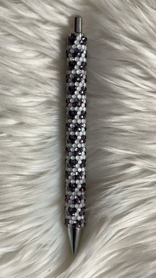 Tanzanite/white rhinestone gel pen