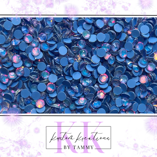 Blue Mocha Opal Glass Flatback Rhinestones 1440 CT