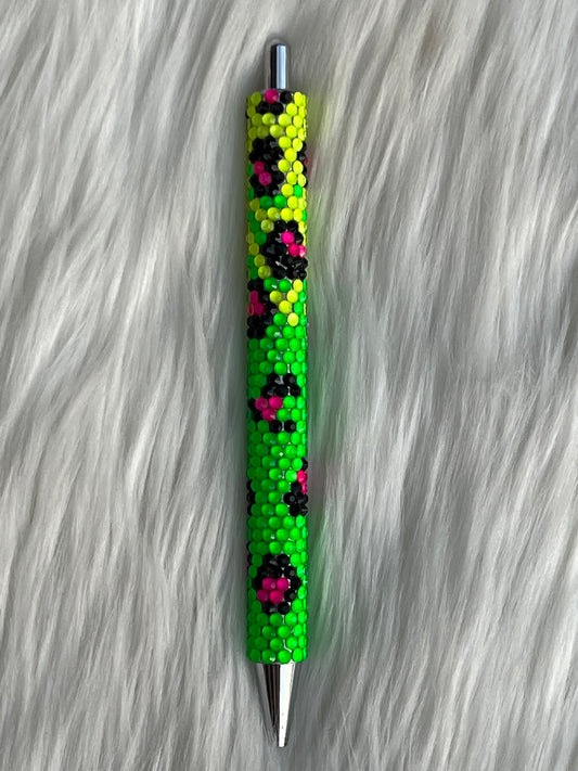 Neon leopard pen